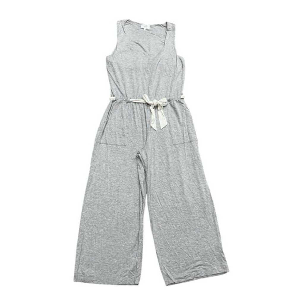 Soma Weekend Sleeveless Jumpsuit Gray Tie Waist Cropped Size XL